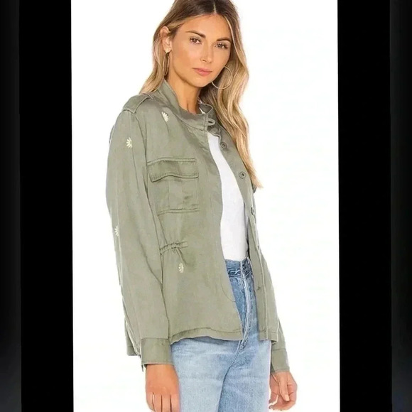 Rails Sahara Daisy-Embroidered Utility Linen Jacket - Picture 3 of 5